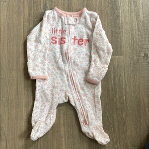 Carters Little Sister Pink Floral Baby Onesie